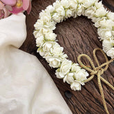 Vriksham Elegant White Jasmine Floral WIth Green Leaf Veni Gajra Flower Accessories-H1237